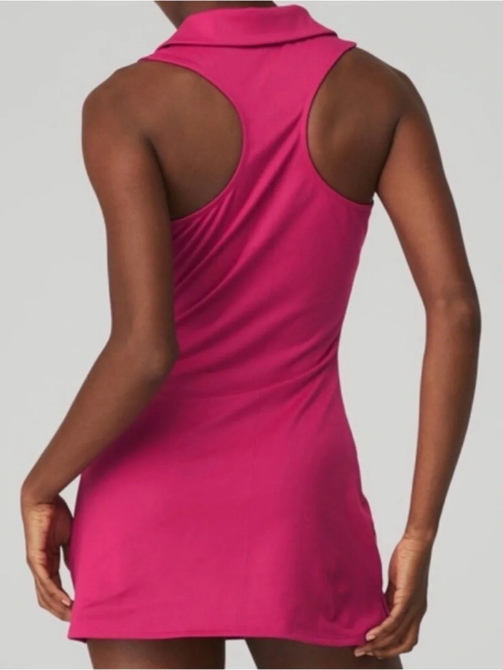 ALO Charmed Tennis Dress in Magenta Pink - Picture 4 of 10